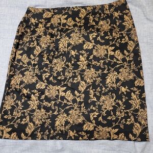 Bice Black & Tan/Brown Floral Skirt - NWOT Size 12 - Vintage Skirt